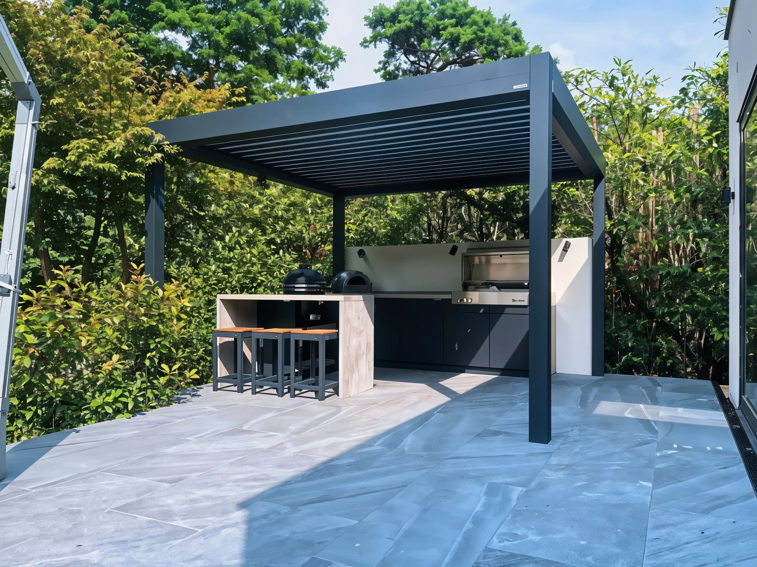 barbecue section in garden